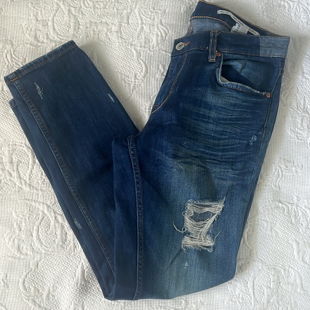 Zara Distressed Slim Fit Jeans 4